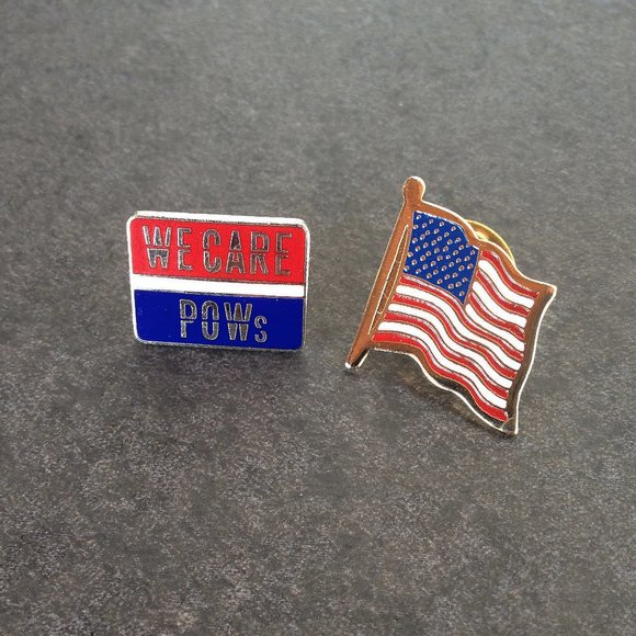 Vintage POW & Flag Lapel Pins - Picture 2 of 2